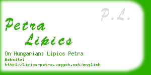 petra lipics business card